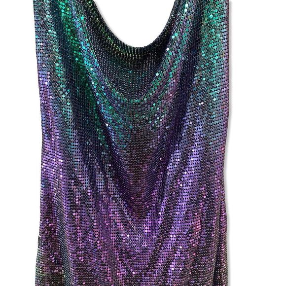 Superdown paula drape mini dress chainmail metal black purple NWT XS - Picture 6 of 10